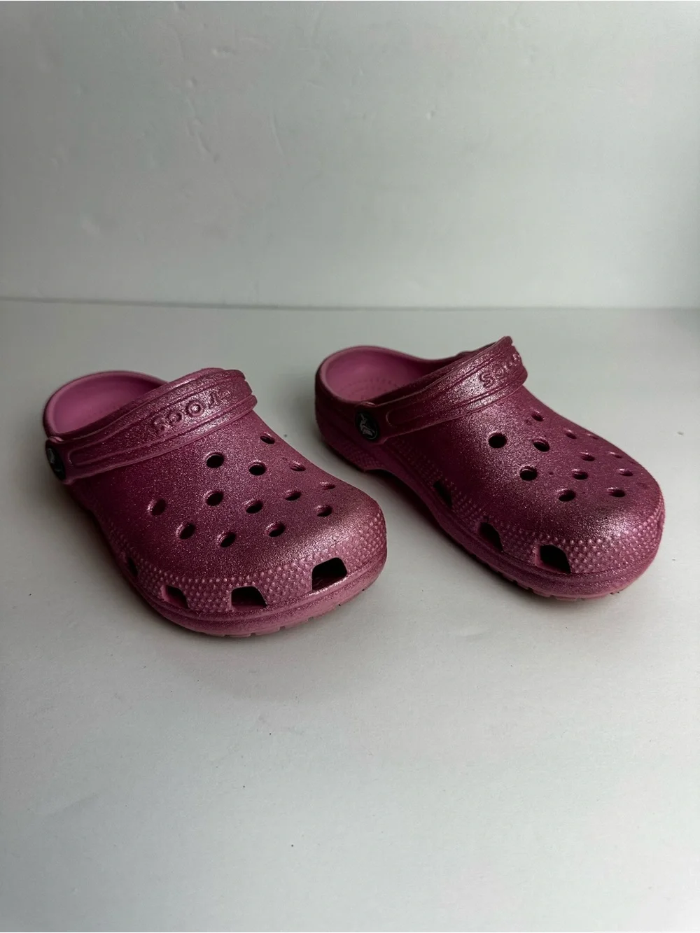 Crocs Clogs Glitter Pink Children's Size 12 Shoes Waterproof Lightweight